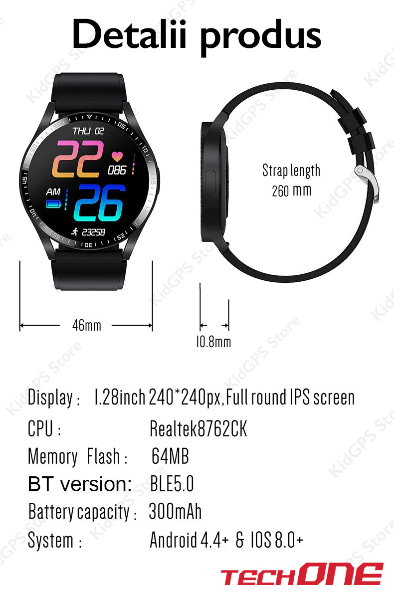 Ceas smartwatch barbati TechONE K35C+ Ceas smartwatch barbati TechONE K35C+